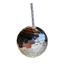 New Year's Eve DISCO BALL Large TUMBLER 18oz CUP w/3D Straw Beautiful Gift 12z