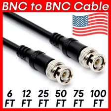 BNC Cable RG59U Coaxial BNC Cord CCTV CCD DVR RG-59/U Security Camera Cable
