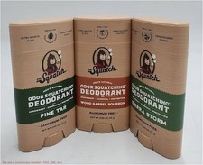 LOT OF 3  DR. SQUATCH Men's Natural Solid Deodorant - Storm, Bourbon, Pine