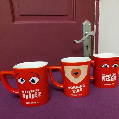 3 NESCAFE RED Becher 250ml The Early Riser, Morning Kiss & Morning Rusher - unbenutzt