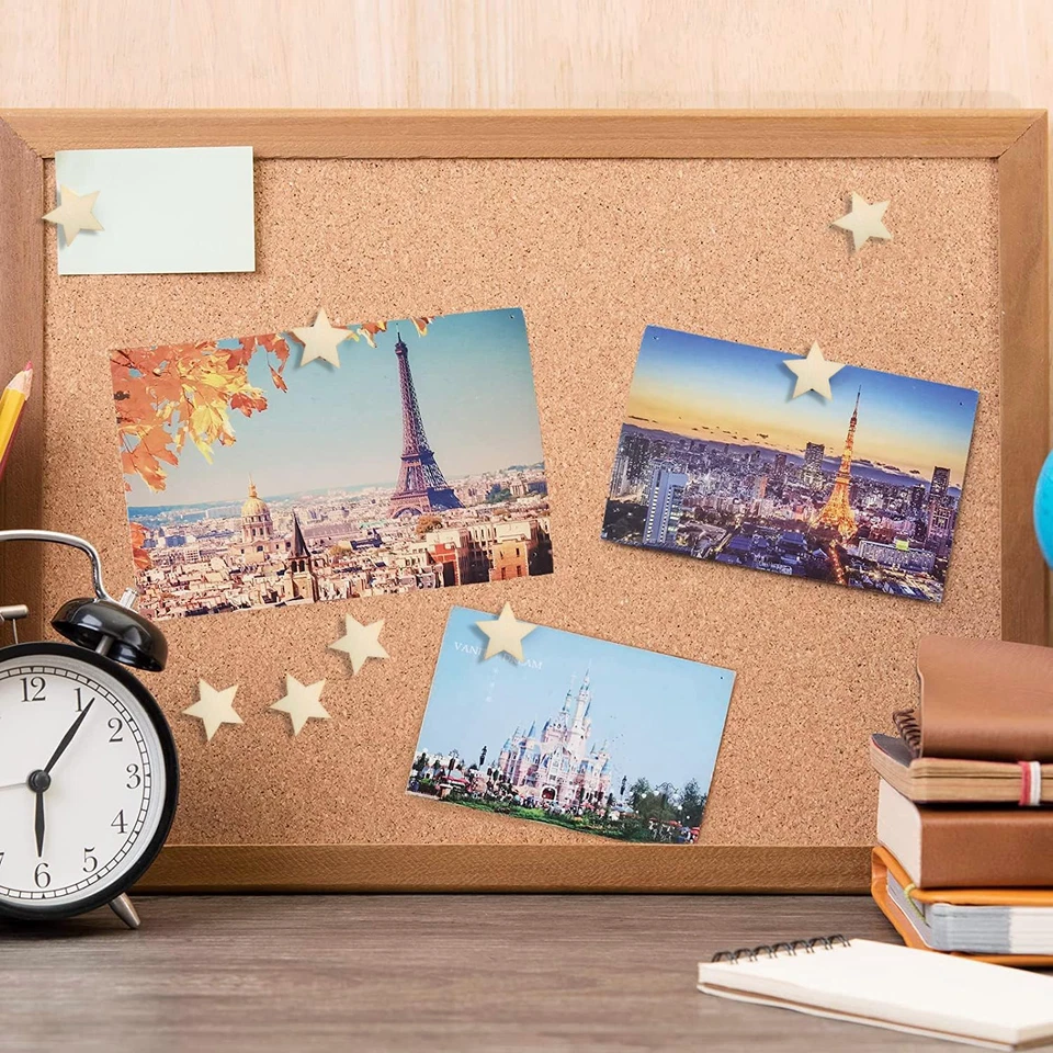 30 Pcs Wood Push Pins Star Shape Cute Decorative Thumbtacks for Cork Boards Map  - Image 4 of 4