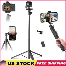 66" Telescopic Tripod Stand 360  Ball Head Lightweight Selfie Stick W/ Remote US