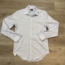 Calvin Klein Mens Slim Fit Non Iron 15.5 34/35 Dress Shirt Blue