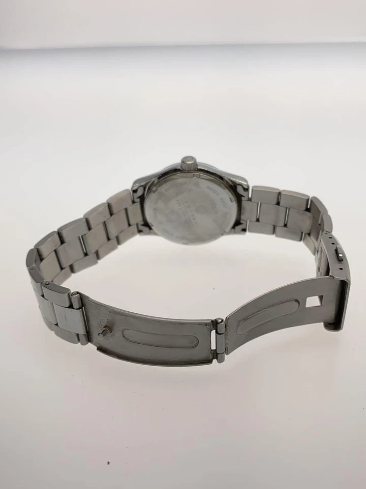 RELOJ MILITAR SUIZO 6-5023 esfera rosa plata analógico reloj de cuarzo excelente JAPÓN Foto 4 de 4