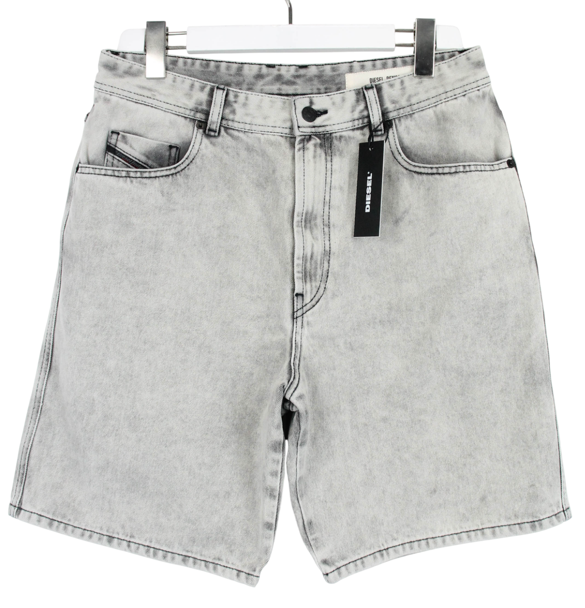 DIESEL D WILLOH 069MB Shorts Men W30 Grey Denim Zip Fly Stretch