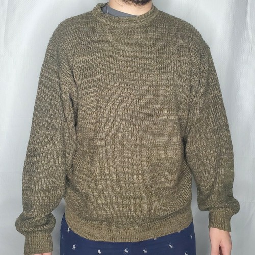 Vintage Munsingwear Pullover Rundhals dick Grobstrick groß neutral oliv - Bild 2 von 4
