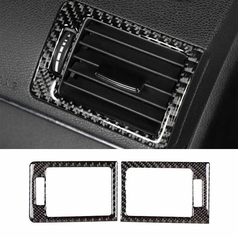 Console L&R Real Carbon Fiber Fit  For Benz C-Class 07-14 Air Outlet Vent Trim