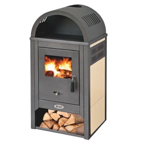 Blist Vienna Wooden Stove with Wooden Carrier Van Thermal Power 8-10 Kw Color Be-