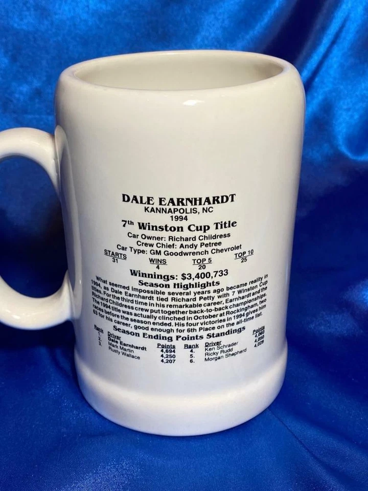 NASCAR Dale Earnhardt 1994 年第 7 届温斯顿杯冠军马克杯奶油色 — 第 3/3 张图片
