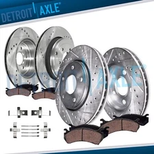 8pc Front Rear Drilled Brake Rotor Brake Pad for 2010-2016 Hyundai Genesis Coupe