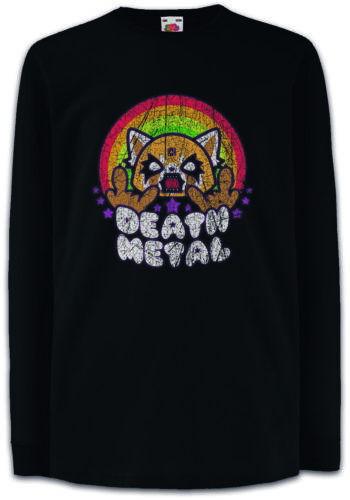 Death Metal Kinder Langarm T-Shirt Yeti Aggretsuko Spaß Heavy Music DJ MC Spaß - Bild 1 von 1