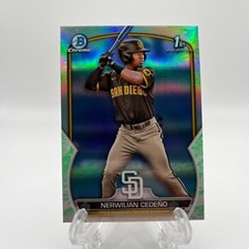2023 Bowman Chrome Prospects Lunar Glow Refractor Nerwilian Cedeno #BCP-81