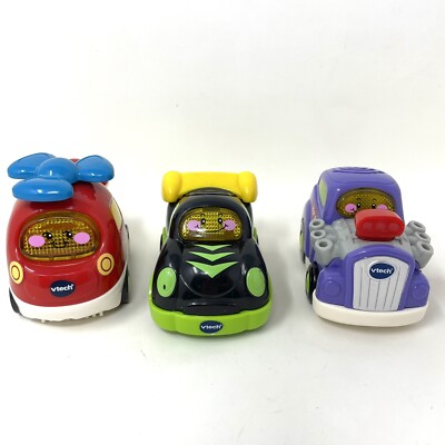 Vtech Go Go Smart Wheels Interactive Vehicles Lot 3 Helicopter Race Car Hot Rod
