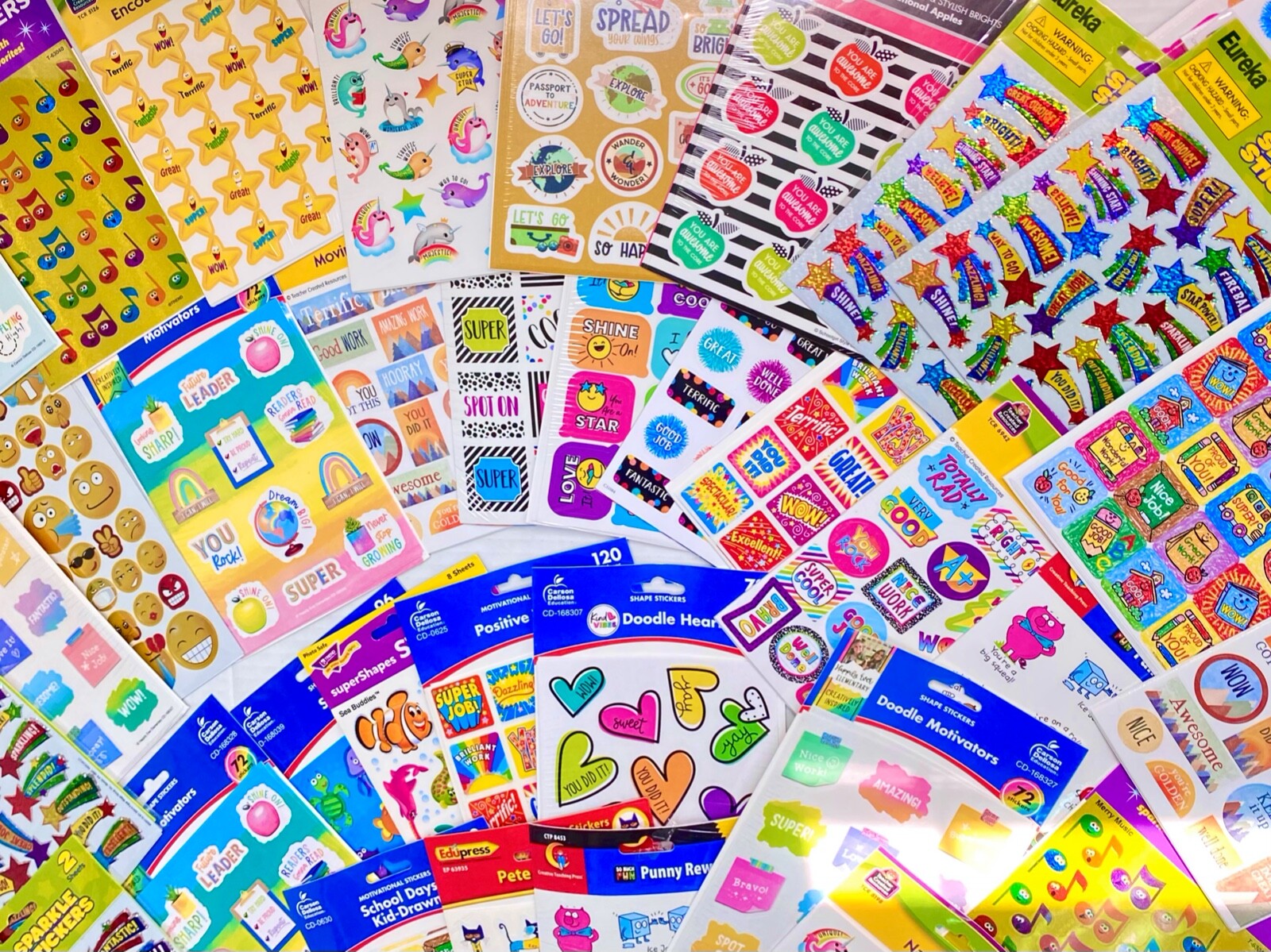 997 HAPPY STICKERS! ⭐️🌈🦄💗😊 Glitter Pop Up Glossy Puffy Bright Vibrant Colors