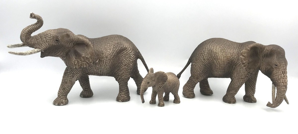 Schleich AFRICAN ELEPHANT FAMILY Retired Wildlife Animal 14761