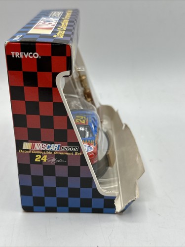 2002 Nascar Collectible Ornament Set Jeff Gordon #14 Winston Cup - Trevco NEW - Picture 4 of 6
