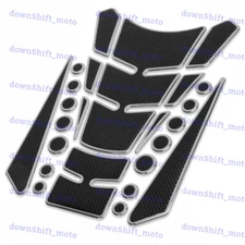 3D Carbon Fiber Motorcycle Oil Gas Fuel Tank Protector Fit Gel Pad Sticker Decal