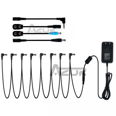 Caline 9V1A Power Supply Multi-Plug 8 Cables 9V Adapter for Guitar Effect Pedal