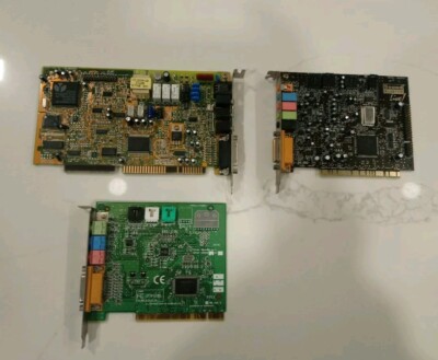 Creative Sound Blaster PCI Cards x2 & Aztec ISA Sound Card Lot Retro Gaming 98