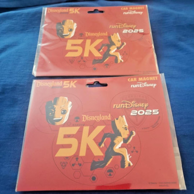 runDisney Disneyland Half Marathon Weekend 2025 5K Groot Marvel Car Magnet Lot 2