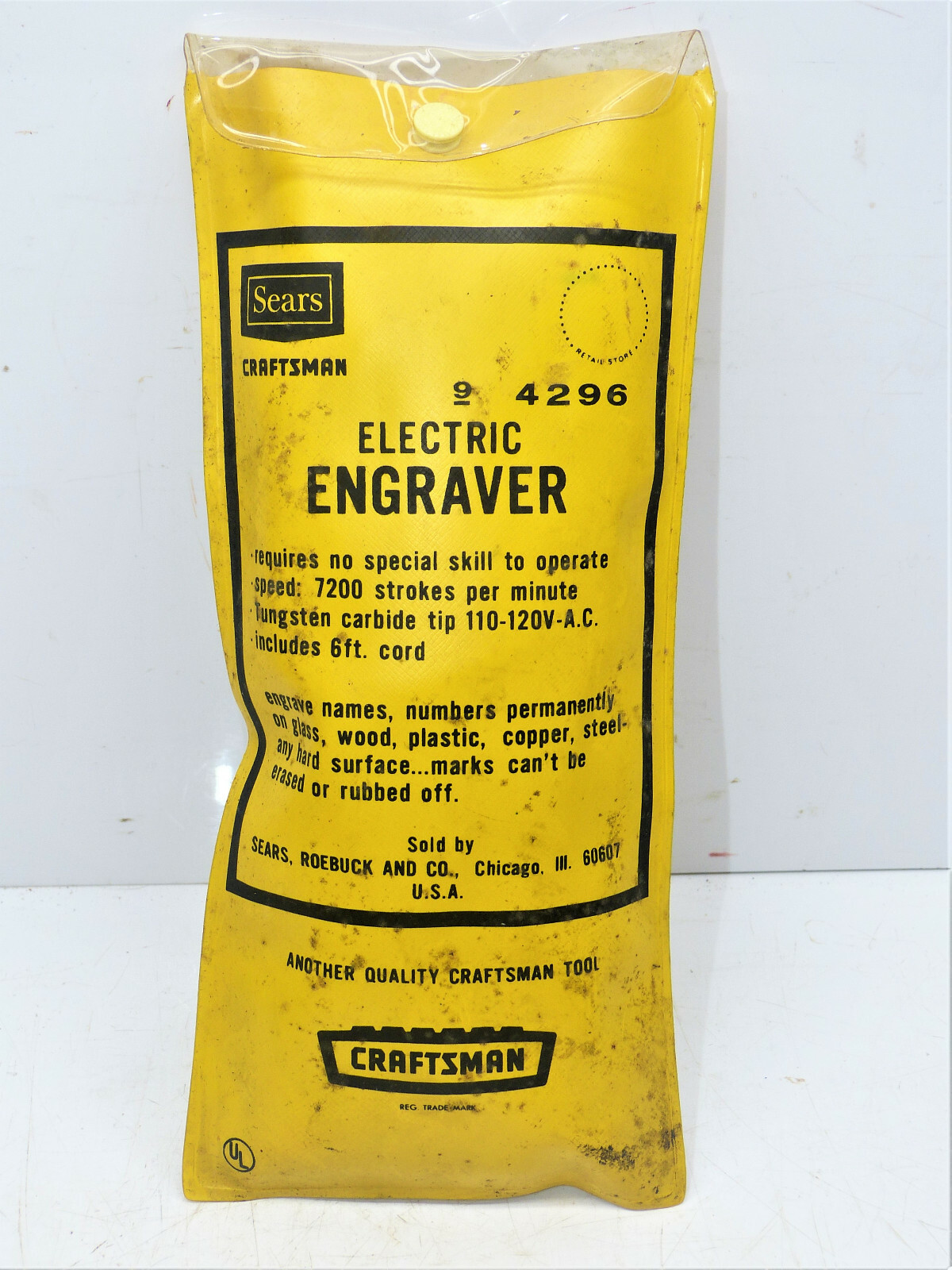 Vintage Sears Craftsman Electric Engraver Model 94296 120V Tested INV15164 