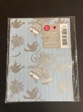 New Vintage Gift Wrap Wedding Wrapping Paper 1 Sheet 8.33 sqft Silver Blue Doves