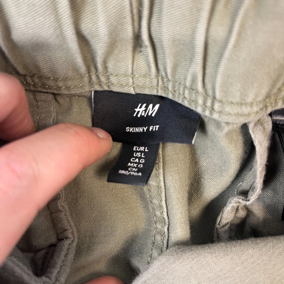 H&M Mens Cargo Pants Japenese Streetwear Slim Fit Large W34 L30 Stretch - Image 4 of 4