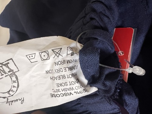 Bestickter Palazzo bestickt weites Bein marineblau weiß Damengröße 10 neu mit Etikett - Bild 11 von 12