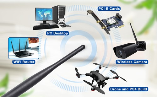 10 Stück Dual Band 2,4 GHz 5 GHz 6 dBi RP-SMA Stecker WiFi Antenne für USB WLAN Adapter - Bild 10 von 10