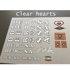 Derosa De Rosa 80s Decals set choice of clear or red hearts restoration retro