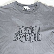 LYNYRD SKYNYRD Retro Grey Faded Distressed Aged Rock Tour Band T Shirt Medium