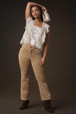 NWT The Yaya Mid-Rise Corduroy Crop Flare Jeans by Pilcro 29