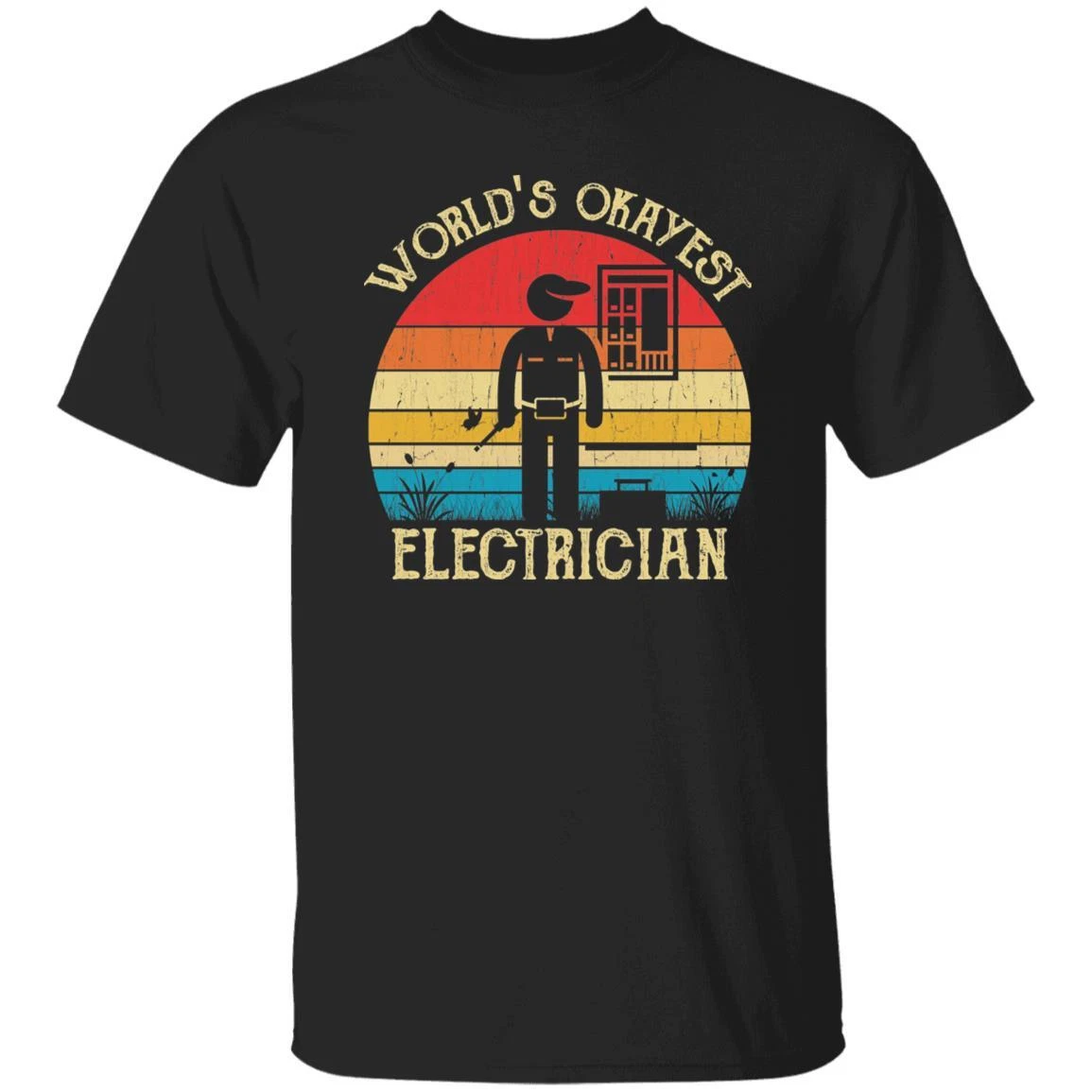 Electrician Unisex Shirt World's Okayest Barber Engineer tee Black Dark Heather