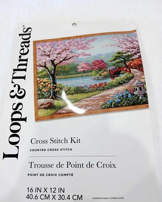Loops & Threads Cross Stitch Kit Trousse de Point de Croix Bridge Landscape Scen