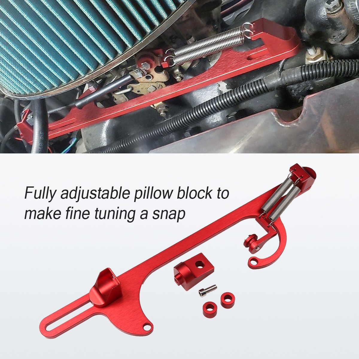 Red Throttle Cable Bracket For SBC 307/350 – Fits Holley 4150/4160 Carburetors