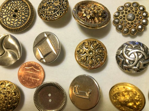 Mixed Lot 185 Vintage Metal Buttons 8mm - 38mm Sew-thru Shank Some Pairs 10995 - Picture 7 of 10