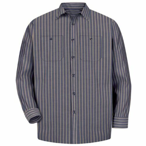 Red Kap Work Shirt Poplin Stripe 2 Pocket Men's Industrial Uniform - Picture 23 of 24