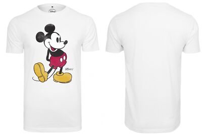 Merchcode Herren T-Shirt Mickey Mouse Tee Frontprint Kurzarm Rundhals Übergrößen