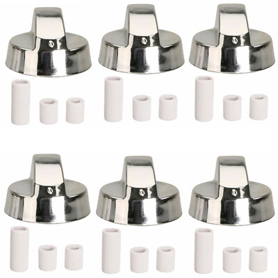 Knopf für Belling E662 E663 E664W Silber Herd Backofen Kochfeld Bedienknopf Schalter x 6