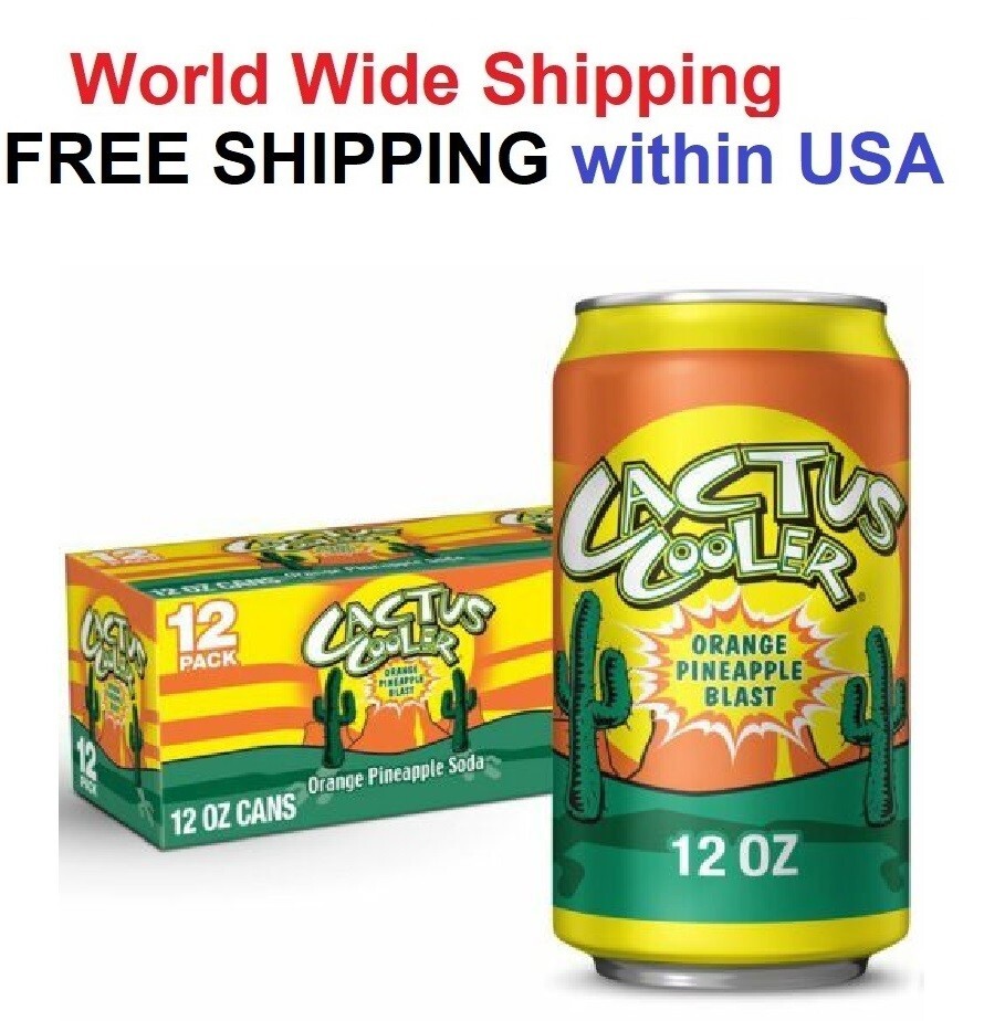 Cactus Cooler Caffeine FREE Orange Pineapple Blast 12 oz-12 Pack