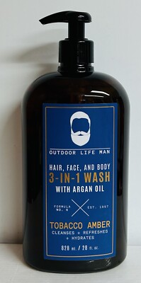 3 in 1 tobacco Tobacco Amber 3-in-1 Hydrating Wash For Men 28 fl oz
