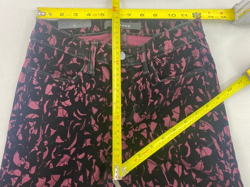 J Brand Donna Pantaloni Jeans Skinny 620JE17 Mulb Broc Nero Rosso USA 25 - Foto 5 di 10