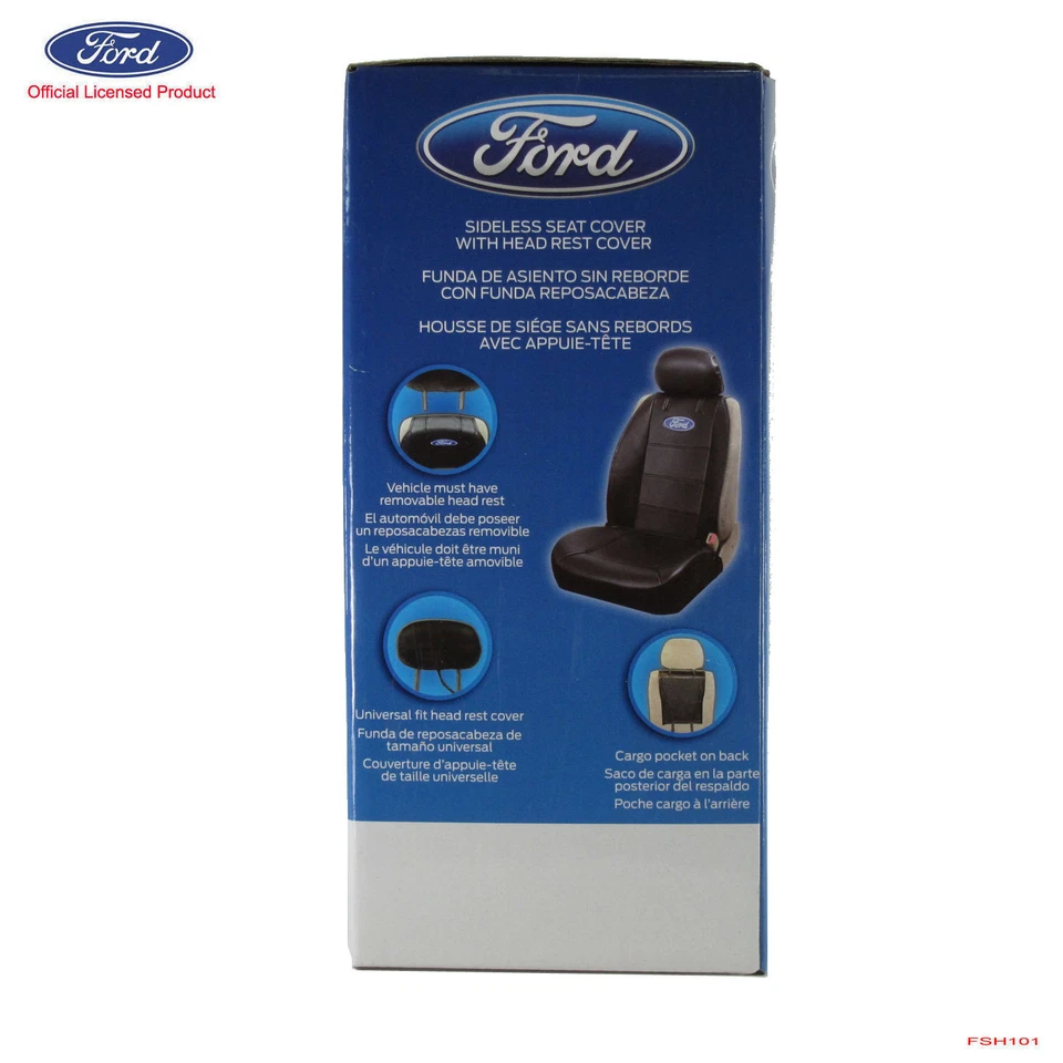 New 2 Seat Covers Set Ford Elite Logo Sideless Car Truck Front Foto 4 de 4