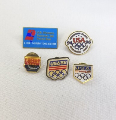 Rare Vintage U.S.A. Olympics '84, '86, '88, '92, '94 LAPEL & ENAMEL PIN LOT.