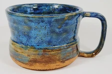 Art Pottery Bowl, Mug. Drip Glaze Stoneware Signed by Artisan Shelley Andrews.