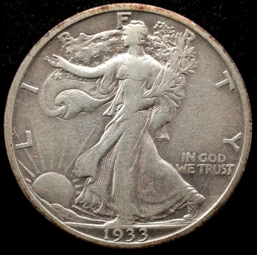 KAPPYSCOINS  G8912  1933S EF XF EXTRA FINE WALKING LIBERTY  HALF DOLLAR