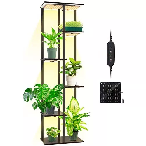 Plant shelf indoor 2024 with grow light