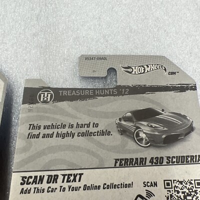Hot Wheels(2) 2012 Ferrari 430 Scuderia Treasure Hunt US/ Int. New