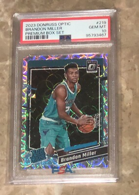 2023-24 Donruss Optic Brandon Miller PSA 10 Rookie RC #219 Premium