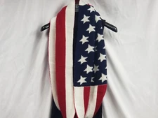 Scarf American Flag Knit Red White Blue Stars Stripes  Patriotic 4th Of July